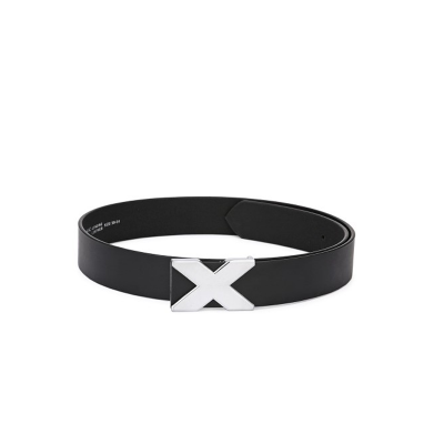 Men Leather Push Pin Formal Belt